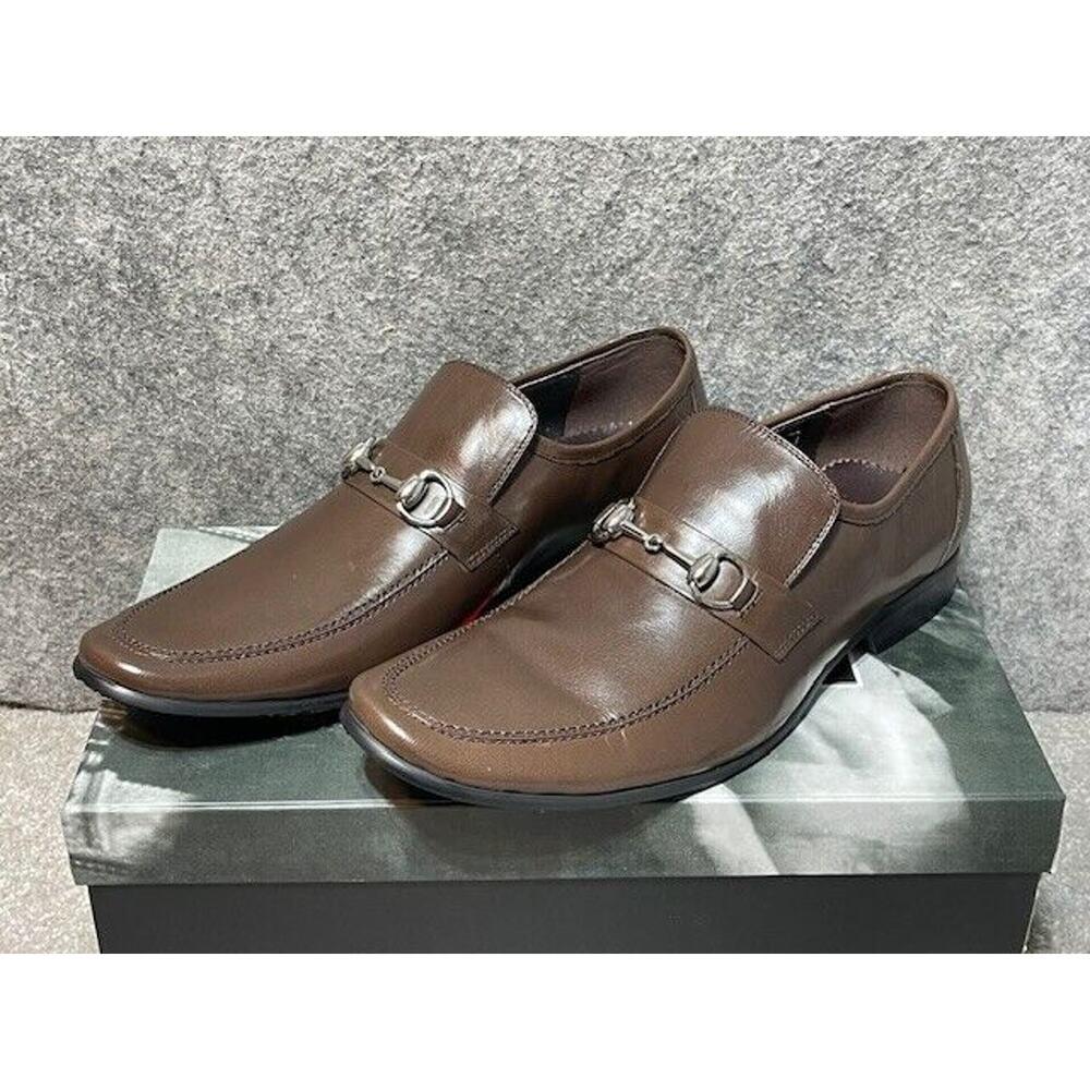 Fiesso Horsebit Loafers Dress Shoes 8 Brown Leather Old Money Business Casual